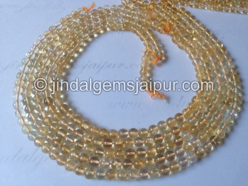 Natural Citrine Smooth Round Shape Beads